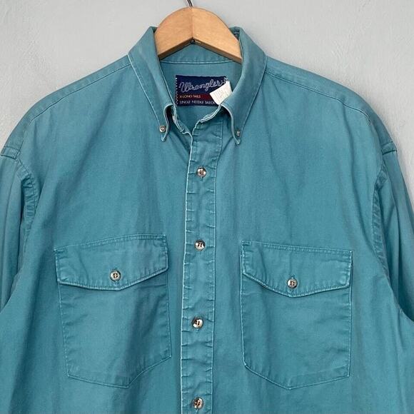 Vintage Wrangler Shirt Mens Size Large Button Down X Long Tails Single Needle - Picture 3 of 9